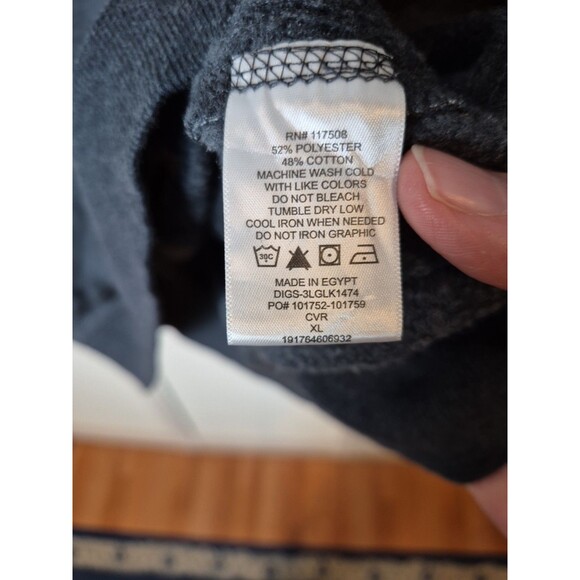 Levi's XL Hoodie Mens Black Gray Pullover Sweatshirt Lightweight Long Sleeve - Picture 6 of 12